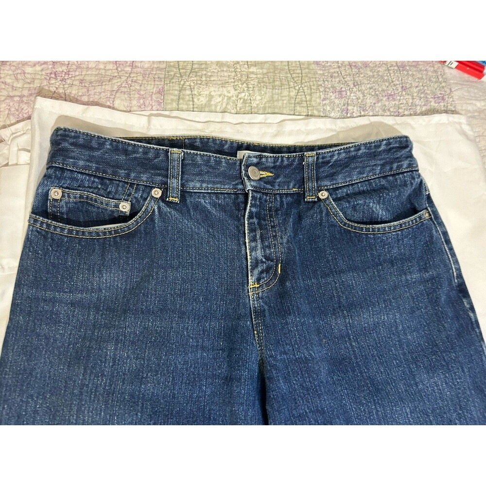 Ann Taylor LOFT Women’s Dark Wash Blue Denim Straight Leg Mid Rise Jeans 8
